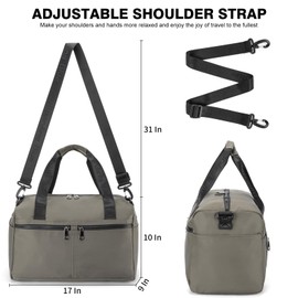For United Airline 17x10x9 Inches Personal Item Underseat Travel duffle bag, ports Tote Gym Bag,Shoulder Weekender Overnight Bag (Grey)