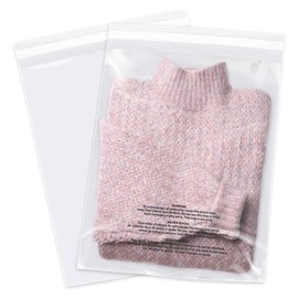 12" x 15" (500 Count) Self Seal Clear Poly Bags with Suffocation Warning for Packaging, T Shirts & FBA - Resealable Adhesive