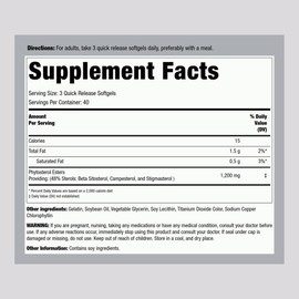 Piping Rock Plant Sterols Supplement | 1200 mg | 120 Softgels | with Beta Sitosterol | Phytosterol Complex | Non-GMO, Gluten Free