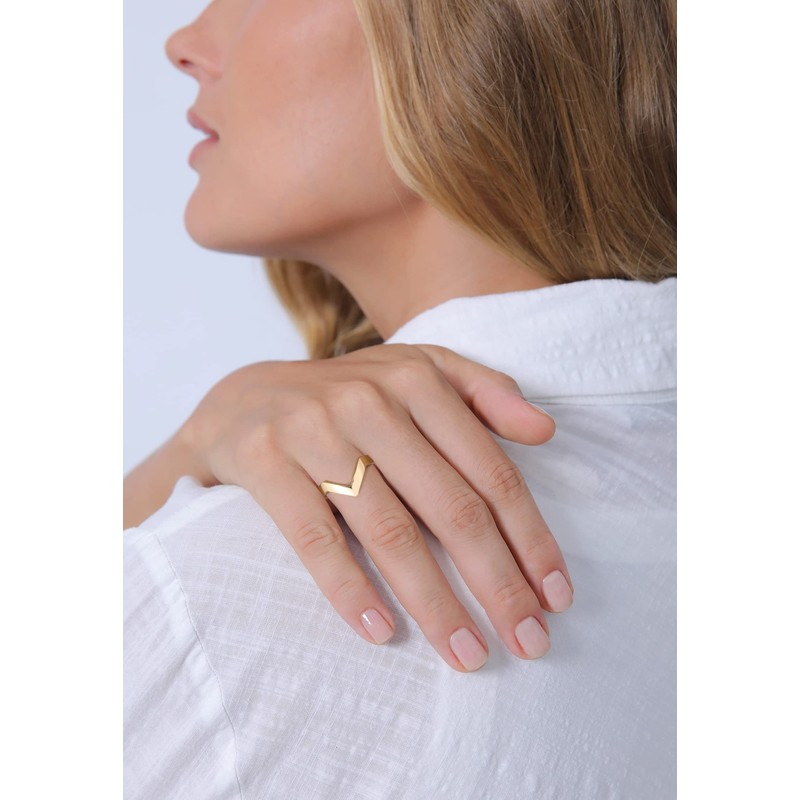 Elli Elli Premium Ring Women's V Shape Geo Basic in