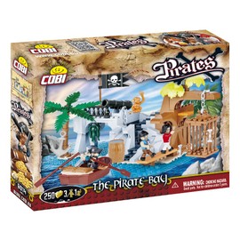 COBI 6014 Pirate Bay (250 Pcs) Building Set, Green/Brown/Gray/Blue