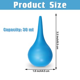 Nuanchu 6 Packs Ear Syringe Bulb for Infant, Baby Rubber Ear Cleaning Bulb for Puppies, Adults 30 ml Soft Hand Ear Washing Squeeze Bulb Removal Tool Ear Syringe (Blue)