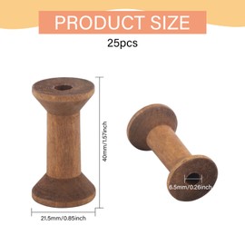 GLOBLELAND 25 Pcs Vintage Wooden Empty Spools 1.6" Retro Empty Thread Spools Wooden Ribbon Spools Bobbins for Embroidery Sewing Machines Wire Thread Cord Embroidery