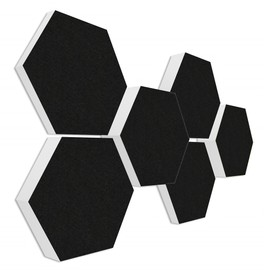 Basotect G+ Sound Absorber 3D Set < 6 Elements Diameter 30 cm Various Colours, black