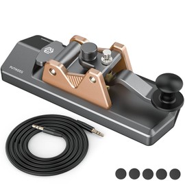 アマチュア無線電鍵-PUTIKEEG モールス信号 練習機 アルミ合金 4ネオジム磁石ベース付き モールス信号電鍵 モールス信号CWキー CWポータブルストレートキー