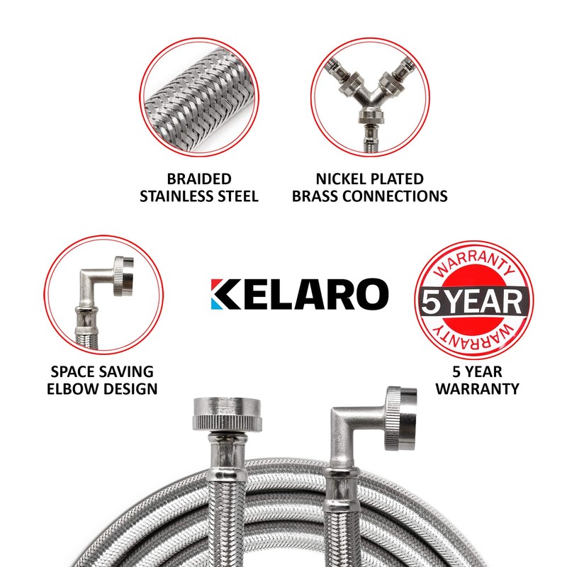 Premium Steam Dryer Hose Installation Kit - Stainless Steel Hoses,
