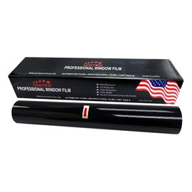 United Professional Window Tint 20% VLT 20"In x 100'Ft 1Ply Dyed Upgraded Film - Privacy Window Tint for Cars, Home, Blocks UV/IR Rays, Reduce Heat & Glare - Adhesive Window Film Standard Black Color