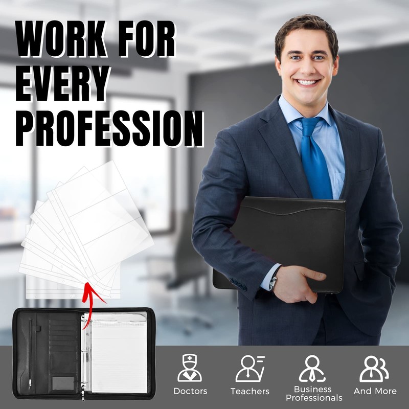 Sbrinnaliao 3-Ring Padfolio Portfolio Binder Organizer,PU Leather Folder Binder Business