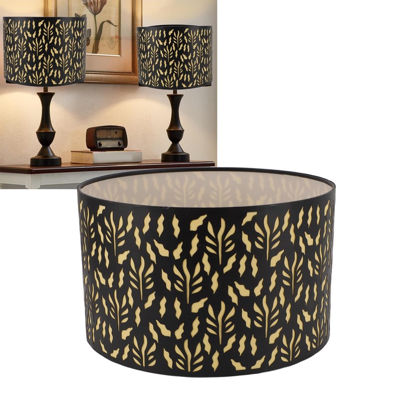 E27 E14 Metal Lamp Shade Metal Drum Lampshade Art Carved