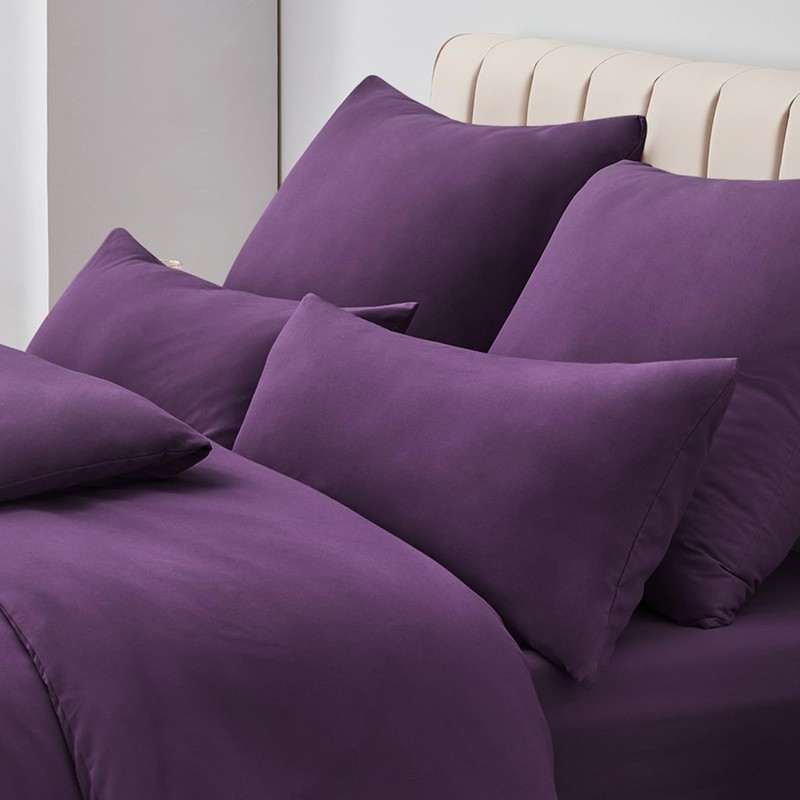 Aisbo Pillowcase, 80 x 80 cm, Set of 2, Purple,