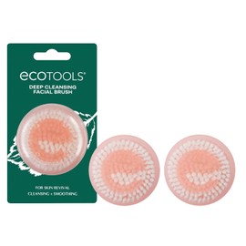 EcoTools Mini Facial Cleansing Brush, Infused with Citrus, Best with Facial Cleanser & Scrubs, Reduces Redness & Brightens Skin, 2 Pack