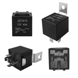 Aiqeer 2 Pieces 5 Pin Car Relay, 12V 40A SPDT Automotive Relay with Harness Socket and Pre-Wired (Black)