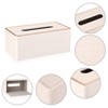 BTSKY Household Rectangular Linen Tissue Box with Decorative Gold Line