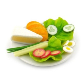 MyTinyWorld Dolls House Brie Wedge and Salad Light Healthy Lunch