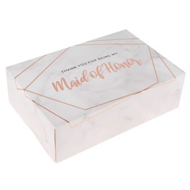 Pop Fizz Designs Maid of Honor Thank You Box (Single Box) Thank You For Being My Maid of Honor I Maid of Honor Box for Maid of Honor Gifts | Marble Style with Gold Foil