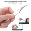 3Pcs Eyelash Extension Tweezers Set Silver Mirror Light DolphinShaped Easy
