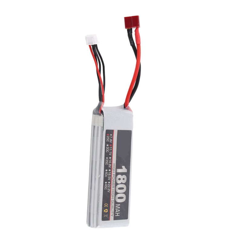 LiPo Battery Pack 11.1V 3S 1800mAh 25C Rechargeable LiPo Battery