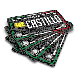Castillo Credit Card Skin Cover Vinyl Stickers (4 Pack) -Mexican Decal Mexico Car Plate Adhesive Castillo