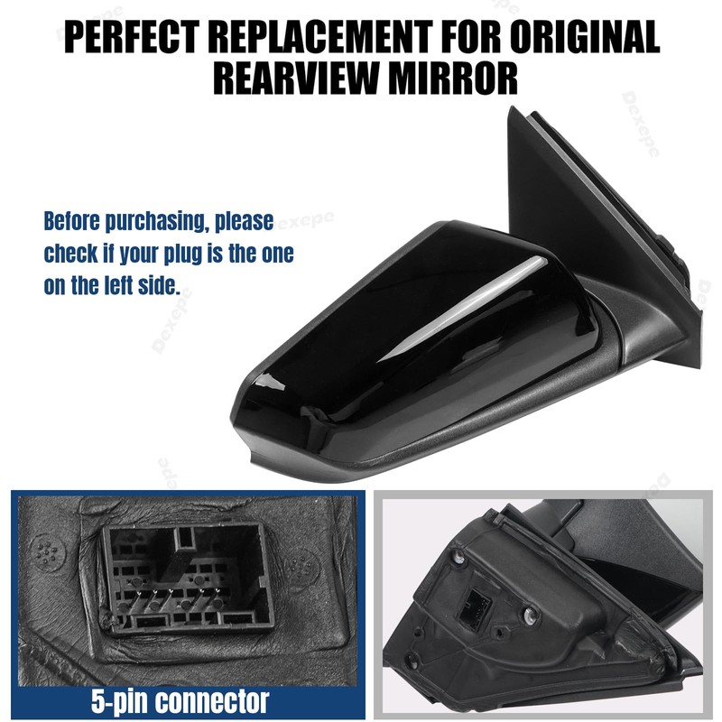 Dexepe Passenger Side Mirror Assembly 2018-2024 Compatible with Chevy Equinox