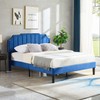 VECELO Full Size Upholstered Platform Bed Frame with Tufted Adjustable