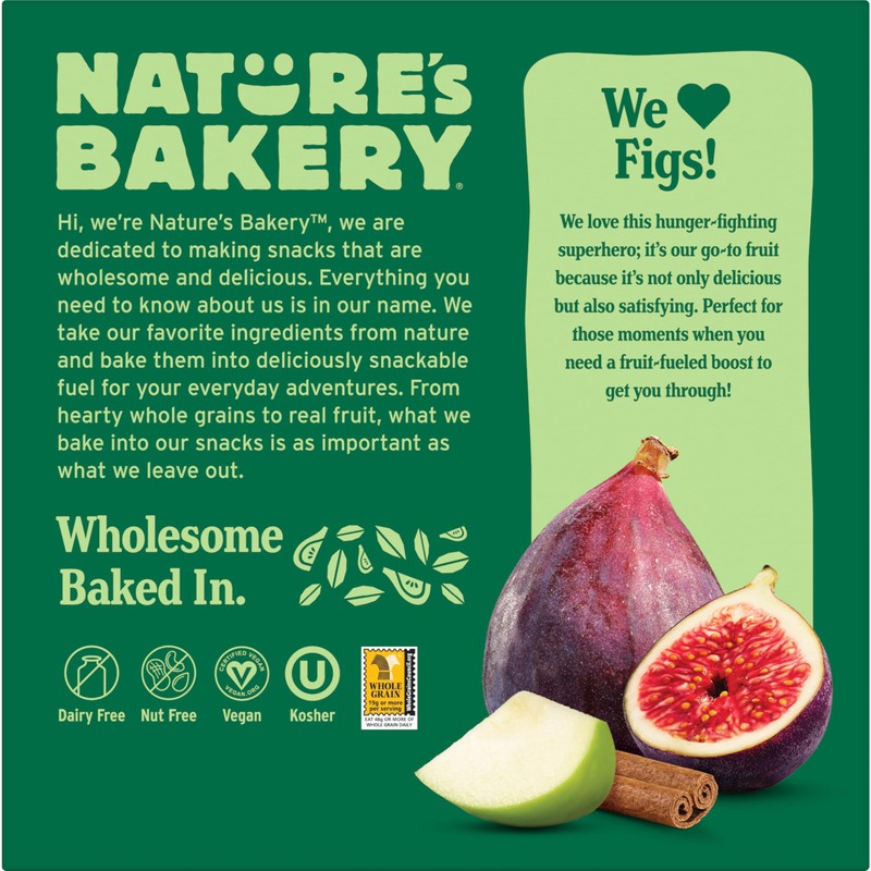 Nature’s Bakery Whole Wheat Fig Bars, Apple Cinnamon, Real Fruit,