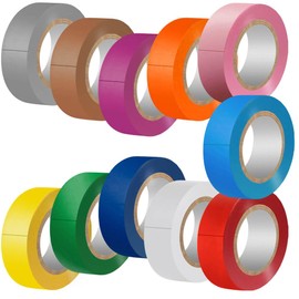 LYLTECH Electrical Tape Matte Rainbow 11 Colors Pack, Waterproof,Strong Adhesive, Durable, Easy-Wrap,3/4-Inch by 30 Feet