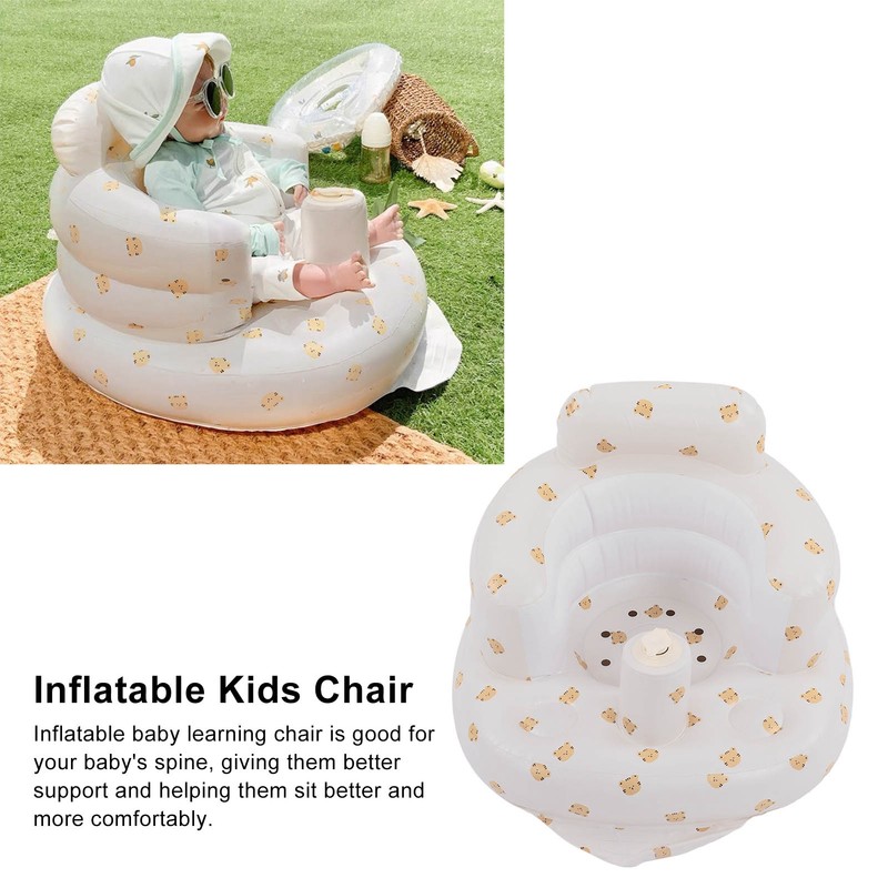 Baby Inflatable Bathing Seat Soft PVC Cartoon Animal Pattern Baby