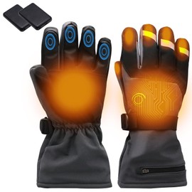 7JI Heated Gloves for Men and Women, Waterproof Electric Hand Warmer, 3000mAh Rechargeabel Winter Gloves with 3 Heating Levels for Hiking, Skiing, Cycling, Hunting, Camping, Fishing, Sport (XL Size)