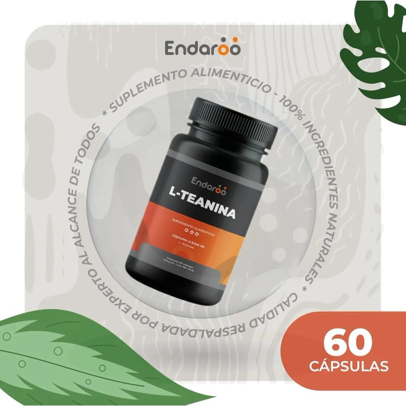 Teanina 180 Cápsulas Calma Mental Concentración Pack Sabor