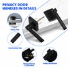 RAZCC Privacy Door Levers, 2 Pack Black Door Handles Heavy