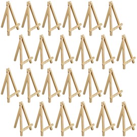 PLAZOTTA 24 Pack 6" Small Art Easel Stand, Tabletop Wooden Display Stand, Mini Photo Holder, Display Stand for Artist, Students, Adults, Kids Painting