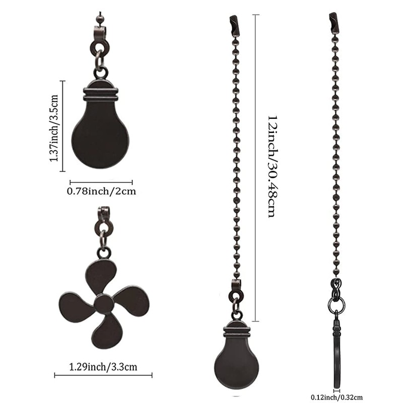 Akahttbn Ceiling Fan Chain Extender Set, 12 Inch Ornaments Extension