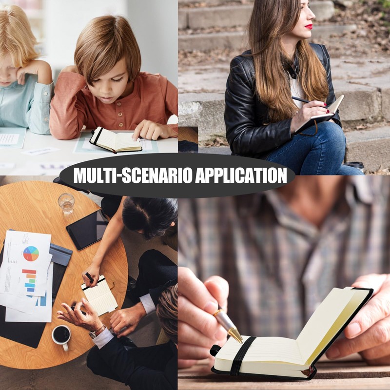 4pcs Pocket Notebook A7, Small Mini Notepad with Pens, Small