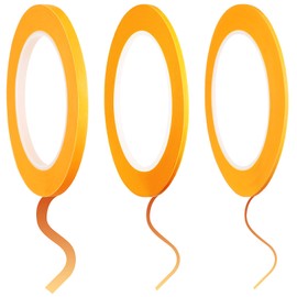 Sepamoon 3 Rolls Pinstripe Tape 1/16, 1/8 and 1/4 Inch x 32 Yards Yellow Thin Tape Automotive Masking Tape for DIY Car Making Auto Paint Thin Lines Paper Tape