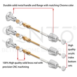 SENTO Bathtub and Shower 3 Handle Tub Trim Set For Price Pfister Faucets Bathtub Shower, Easy Installation, Heavy Duty Metal, Polished Chrome