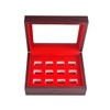 JunningGor 12 Holes Championship Big Heavy Ring Display Case Wooden