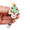 Stethoscope Christmas Tree Badge Reel, Retractable Holiday ID Holder, Nurse