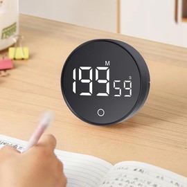 Peakloong Magnetic Countdown Clock Kitchen Timer Manual Digital Timer Stand Desk Clock Cooking Timer Shower Study Stopwatch White
