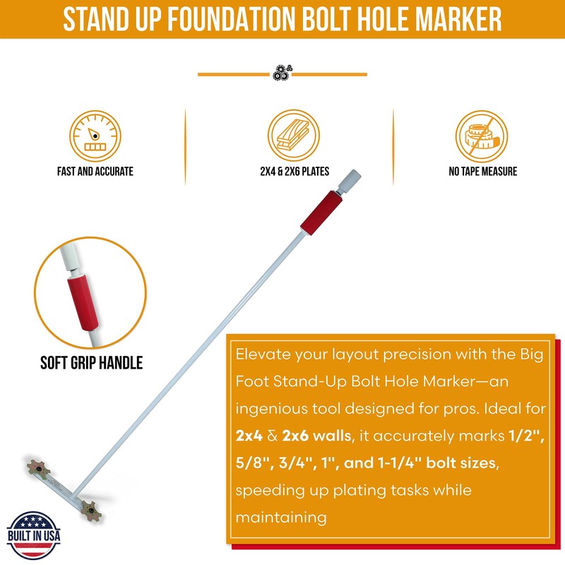 Big Foot Stand-Up Bolt Hole Marker - Precision Construction Marker