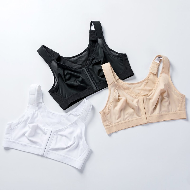 Delimira Women's Front Fastening Bras Non Wired Posture Correcting Back