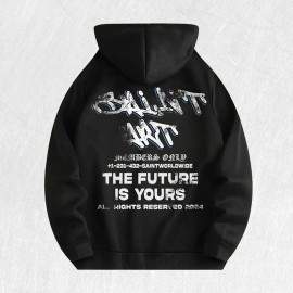 Saint Art the Future Is Yours Graphic Hoodie 100% Cotton US Warehouse 6 ColorsColor: Brown, Size: Xl