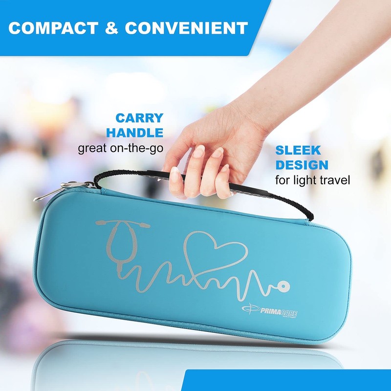 Primacare KB-9397-BL Stethoscope Case, Supplies Included, Blue with Multiple Compartments,