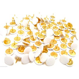White Drawing Pins Brass White Headed Drawing Pins Thumb Tacks Push Pins 100 New