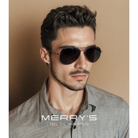 MERRY'S Classic Aviator Military Polarized Sunglasses for Men or Women S8562