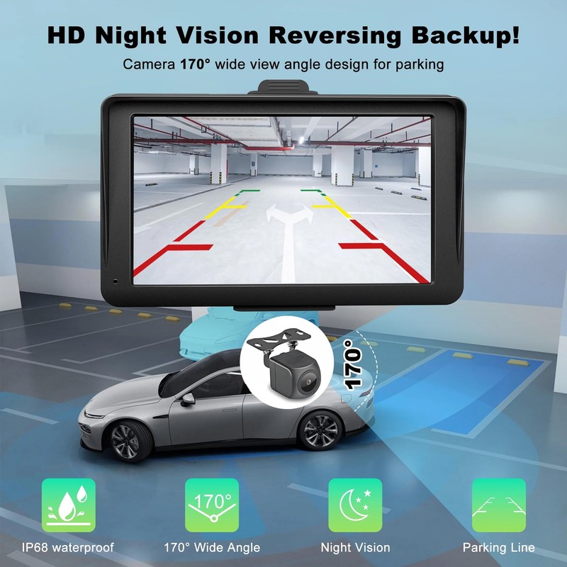 Apple Carplay Screen for Car, 7" HD Portable Wireless Apple