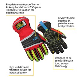 Ringers R-279 Subzero Insulated Work Gloves, Cold Weather/Snow Gloves, Large