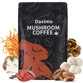 Organic Mushroom Coffee for Energy, Focus, Immunity & Digestion – Instant Coffee with 6 Adaptogenic Mushrooms: Cordyceps, Reishi, King Trumpet, Shiitake, Turkey Tail & Lion’s Mane – 30 Servings (Dark Roast)