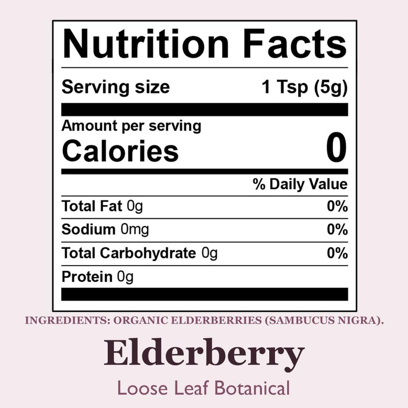 Organic Positively Botanicals Company, Elderberry, Herbal Tea Loose Leaf Botanical,