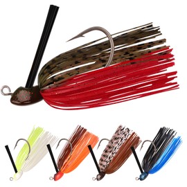 TRUSCEND Titanium Weed Guard Swim Jig with Ultra Smooth Teflon Coated BKK Hook, Tour Grade Skirted Swimming Jig Head, Looseness Proof Stainless Steel Wire Bound Bass Jigs Bait for Bass