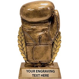 Crown Awards 7" Boxing Glove Wreath Sculpture, Highly Detailed Resin Boxing Trophies with Customized Engraving